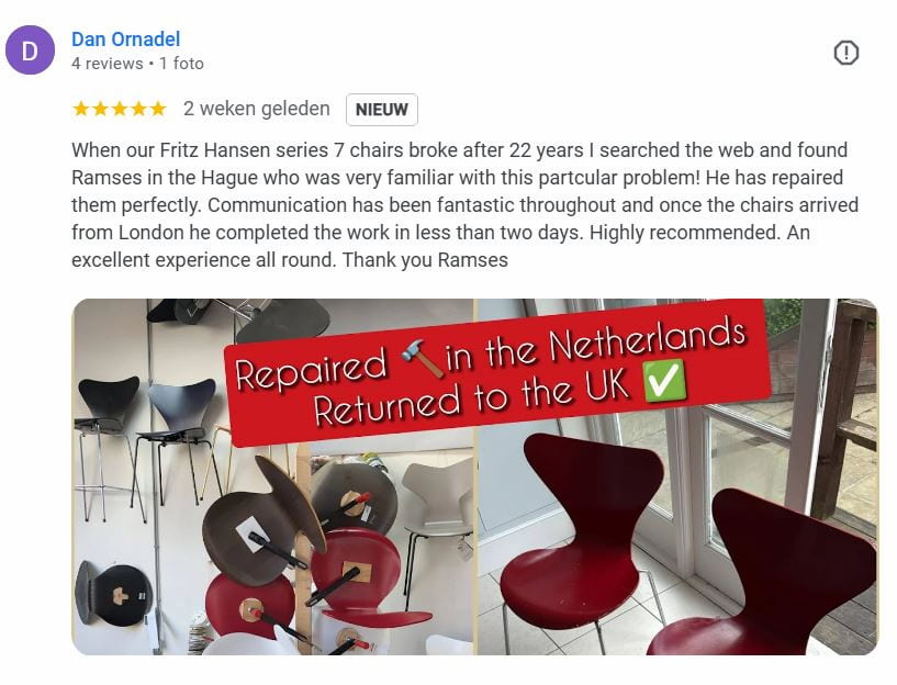 series 7 chair repair arne jacobsen spare parts Fritz Hansen