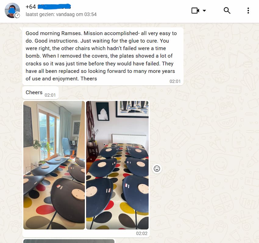 Client review DIY kit Fritz Hansen repair Wellington New Zealand